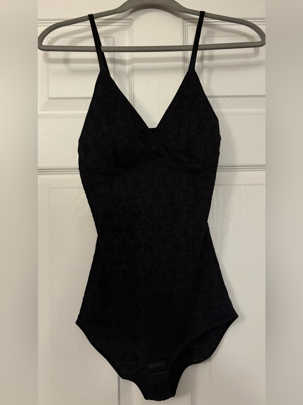 Black Lace One-Piece Bodysuit - Picture 8 of 13